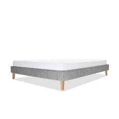 Кровать с обивкой Flat, 180x200, светло-серый цена и информация | Кровати | pigu.lt