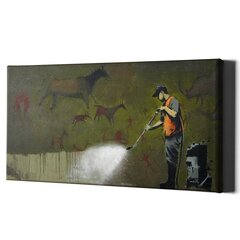 Настенный печатный холст Banksy граффити Уборщик улиц Декор интерьера - 40 х 60 см цена и информация | Интерьерные наклейки | pigu.lt