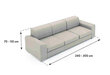 Ga.i.Co keturvietės sofos užvalkalas Superior 230 - 300 cm цена и информация | Baldų užvalkalai | pigu.lt