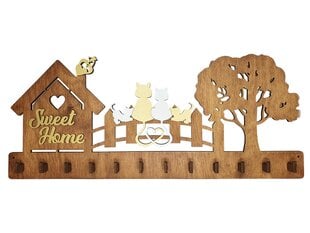Деревянная ключница с домом и надписью на дереве "Sweet Home"  цена и информация | Детали интерьера | pigu.lt
