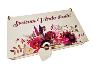 Деревянная коробочка для денежного подарка на День Имени c УФ-печатью и надписью “Sveicam Vārda dienā!” цена и информация | Другие оригинальные подарки | pigu.lt