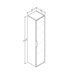 Высокий шкафчик KAMĖ Big 35 SH, Fineline цена и информация | KAMĖ Мебель для ванной | pigu.lt