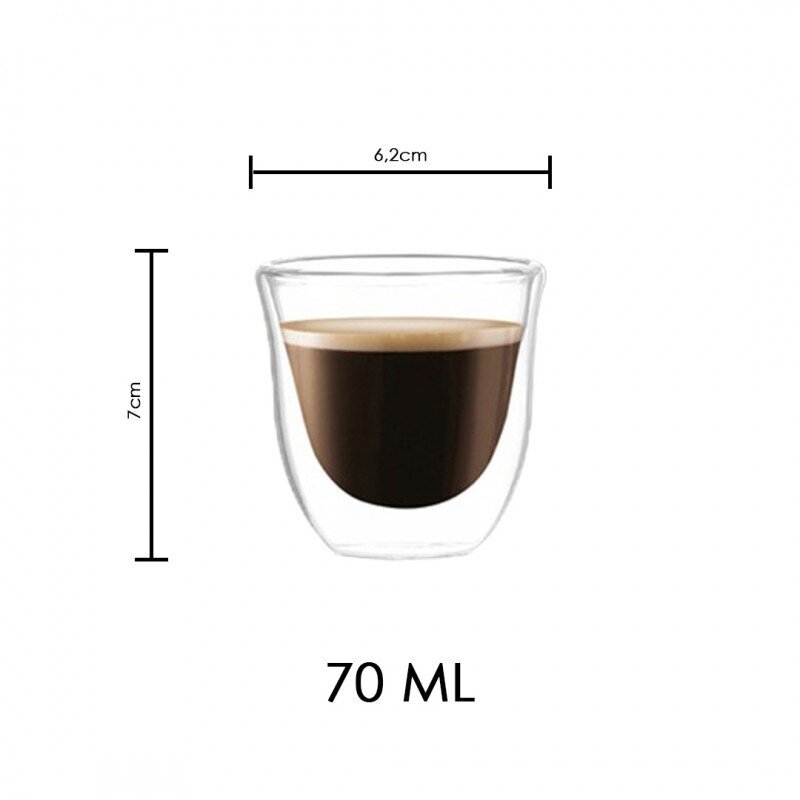 Thermo kavos puodeliai espresso, 70 ml цена и информация | Taurės, puodeliai, ąsočiai | pigu.lt