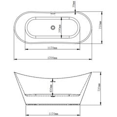 Akrilinė vonia LIBRA 206 balta/juoda kaina ir informacija | Vonios | pigu.lt