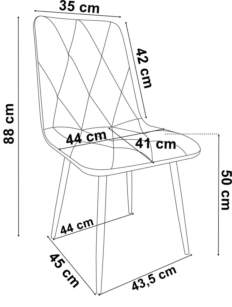 Kėdė Madison, mėlyna kaina ir informacija | Virtuvės ir valgomojo kėdės | pigu.lt