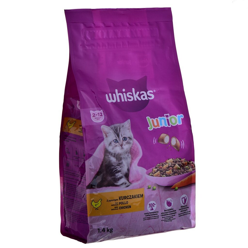 Whiskas Junior katėms su vištiena, 1.4 kg kaina ir informacija | Sausas maistas katėms | pigu.lt