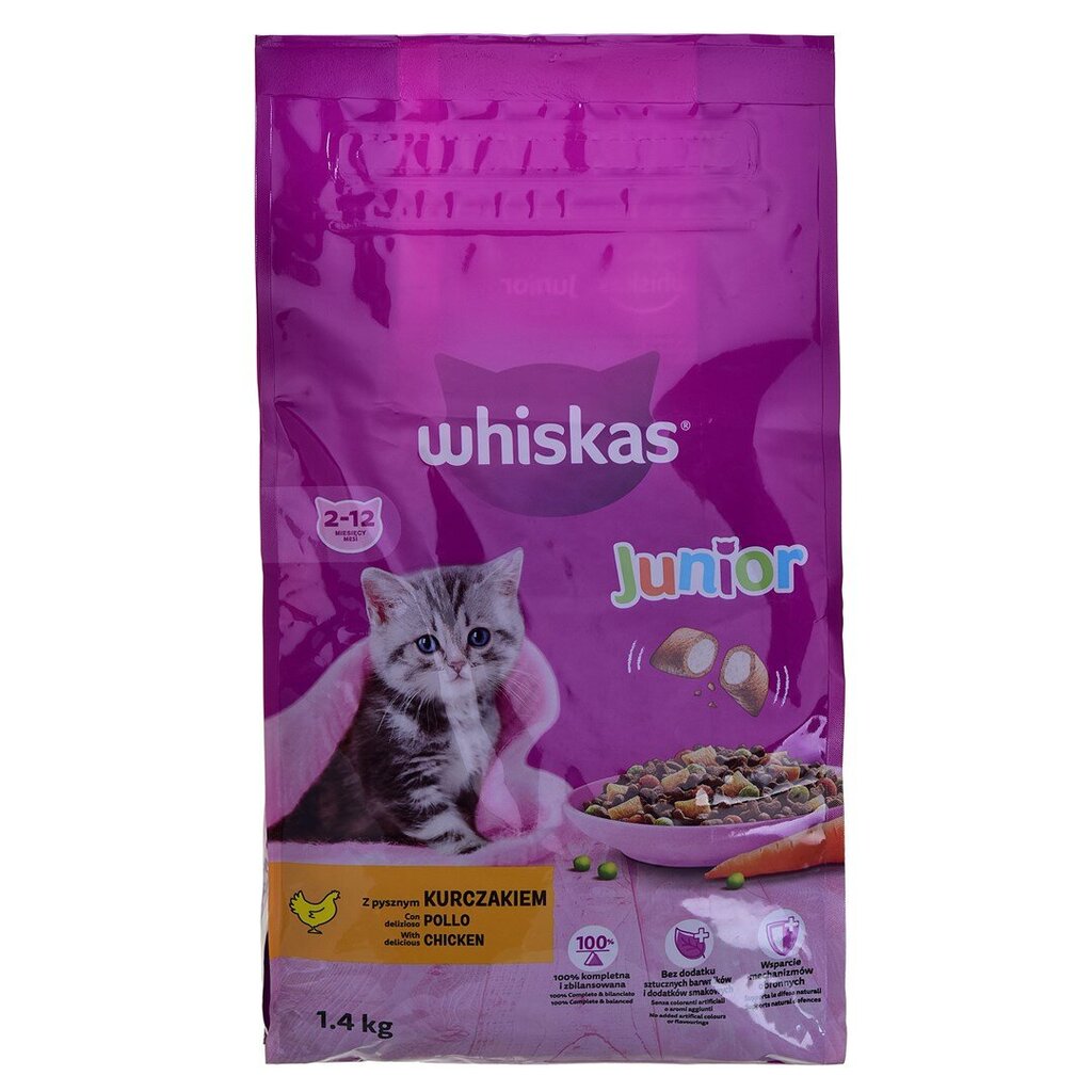 Whiskas Junior katėms su vištiena, 1.4 kg kaina ir informacija | Sausas maistas katėms | pigu.lt