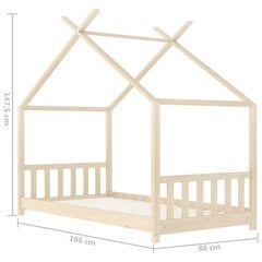vidaXL Vaikiškos lovos rėmas, 80x160cm, pušies medienos masyvas цена и информация | Детские кровати | pigu.lt
