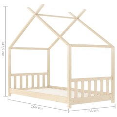 vidaXL Vaikiškos lovos rėmas, 80x160cm, pušies medienos masyvas kaina ir informacija | Vaikiškos lovos | pigu.lt