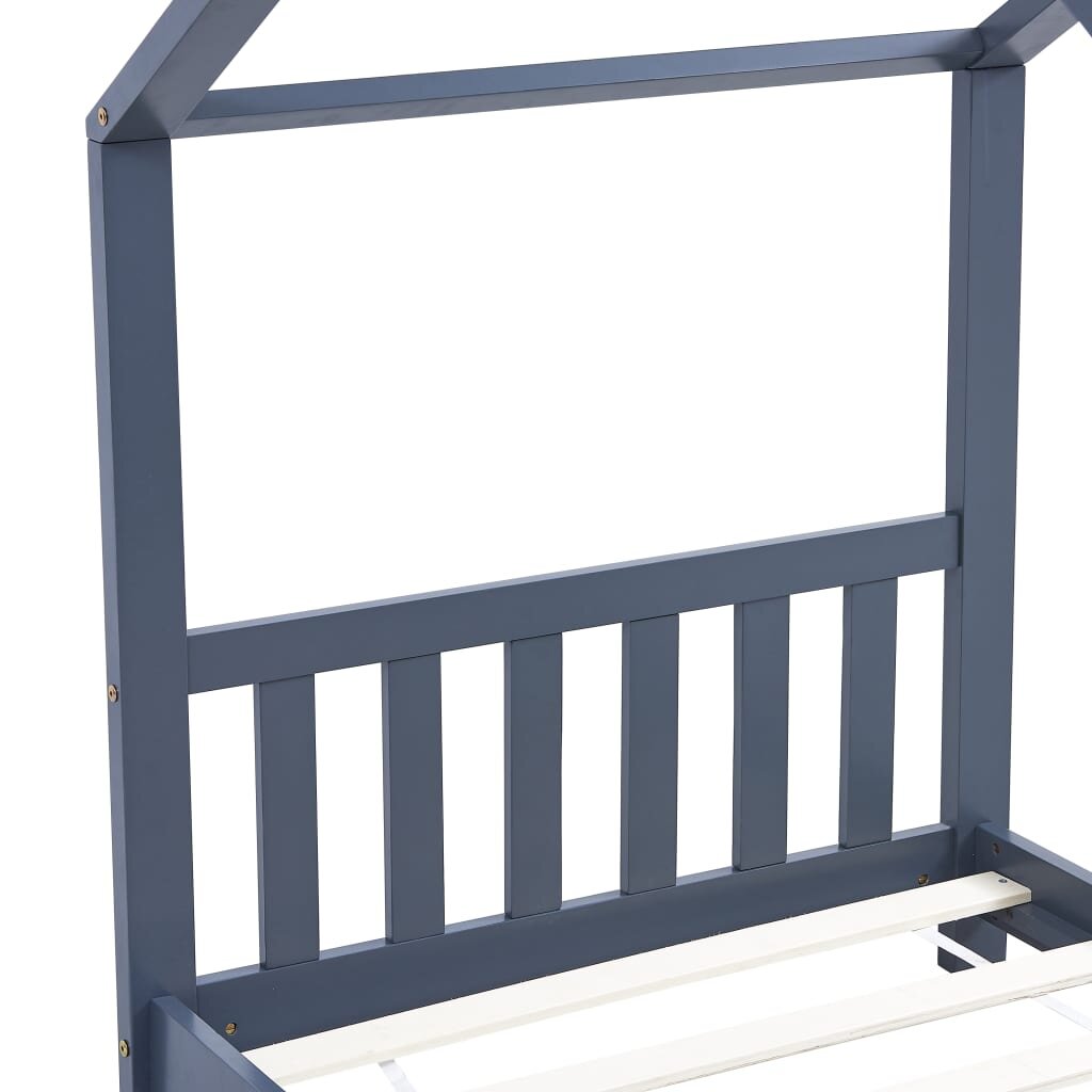 vidaXL Vaikiškos lovos rėmas, pilkas, 70x140cm, pušies masyvas kaina ir informacija | Vaikiškos lovos | pigu.lt