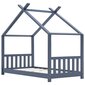 vidaXL Vaikiškos lovos rėmas, pilkas, 70x140cm, pušies masyvas kaina ir informacija | Vaikiškos lovos | pigu.lt