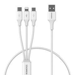 Romoss Romoss CB251V 3in1 USB-C / Lightning / Micro 3.5A 1.2м USB-кабель (белый) цена и информация | Кабели для телефонов | pigu.lt