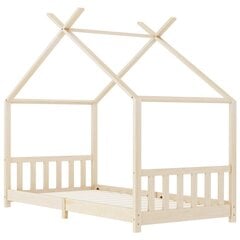 vidaXL Vaikiškos lovos rėmas, 90x200cm, pušies medienos masyvas kaina ir informacija | Vaikiškos lovos | pigu.lt