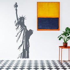 Виниловая серая наклейка на стену Статуя Свободы Нью-Йорк Декор интерьера - 180 х 63 см цена и информация | Интерьерные наклейки | pigu.lt