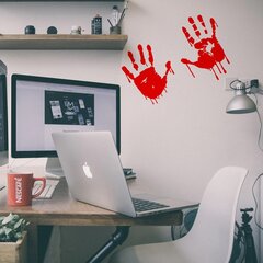Виниловая наклейка на стену Кровавые руки Дизайн интерьера на Хеллоуин - 40 х 25 см цена и информация | Интерьерные наклейки | pigu.lt