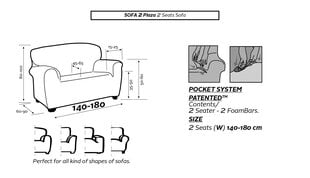 Nueva Texture dvivietės sofos užvalkalas 140-180 cm цена и информация | Чехлы для мебели | pigu.lt