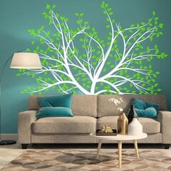 Виниловая наклейка на стену Белое дерево с листвой Ботанический декор интерьера - 180 х 147 см цена и информация | Интерьерные наклейки | pigu.lt