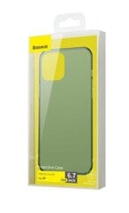 Baseus Frosted Glass Case Жесткий чехол с гибким каркасом для iPhone 12 Pro Max зелёный-прозрачный цена и информация | Чехлы для телефонов | pigu.lt