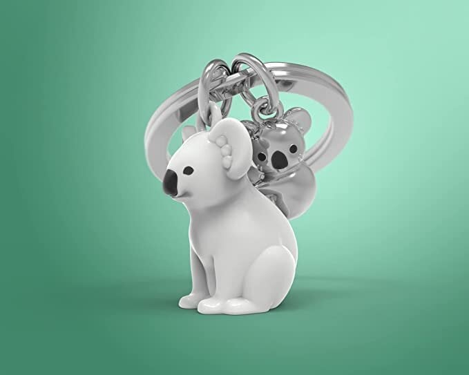 Raktų pakabukas Metalmorphose Koala šeima, baltas цена и информация | Raktų pakabukai | pigu.lt