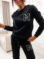 Medvilninis laisvalaikio komplektas moterims Maybelline, juodas kaina ir informacija | Sportinė apranga moterims | pigu.lt