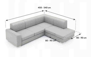 Ga.i.Co sofos užvalkalas sofai su dešiniuoju otomanu be šono 400 - 540 cm kaina ir informacija | Baldų užvalkalai | pigu.lt