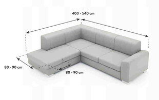 Ga.i.Co sofos su kairiuoju otomanu be šono užvalkalas 400 - 540 cm kaina ir informacija | Baldų užvalkalai | pigu.lt