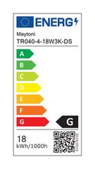 Технический трековый светильник Maytoni Rado TR040-4-18W3K-DS, черный цена и информация | Потолочные светильники | pigu.lt