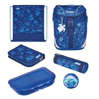 Herlitz ранец Softlight Plus Greenline - Deep Sea, 16 л цена и информация | Школьные рюкзаки, спортивные сумки | pigu.lt