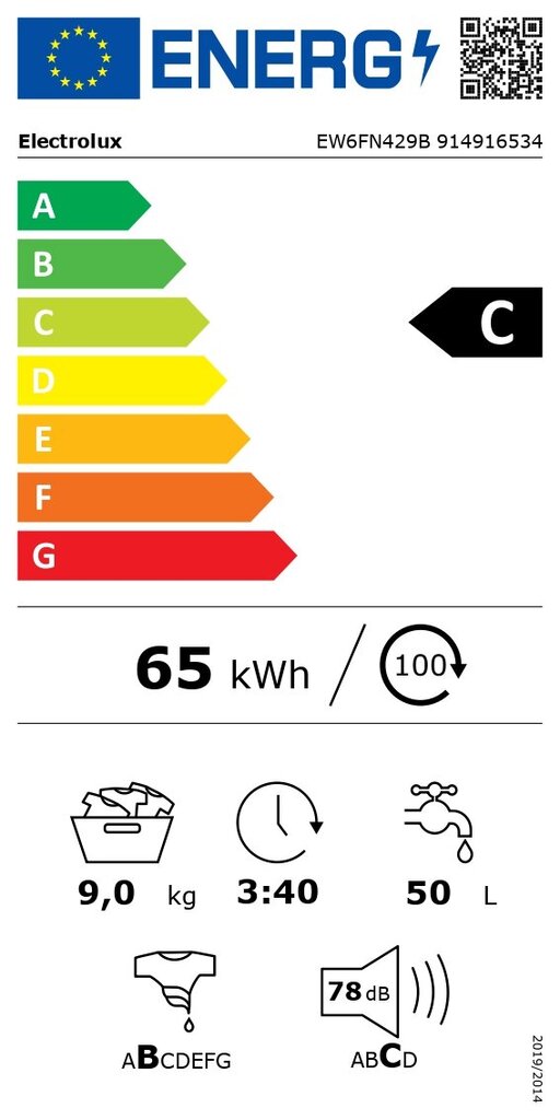 Electrolux EW6FN429B цена и информация | Skalbimo mašinos | pigu.lt