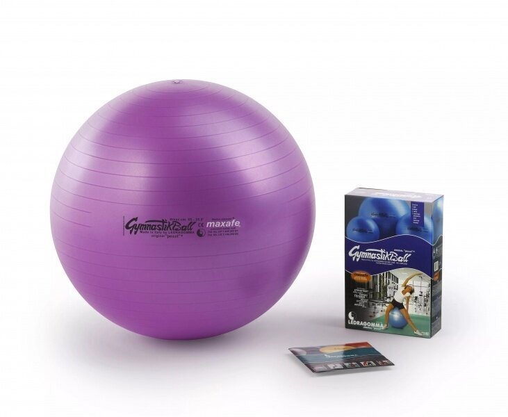 Mankštos kamuolys Ledragomma, 75cm, violėtinis kaina ir informacija | Gimnastikos kamuoliai | pigu.lt