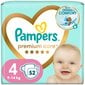 Sauskelnės Pampers Premium Care, 4 (9-14 kg), 52 vnt. kaina ir informacija | Sauskelnės | pigu.lt