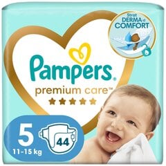 Подгузники PAMPERS Premium Care 5 размер, 44 шт. цена и информация | Подгузники | pigu.lt