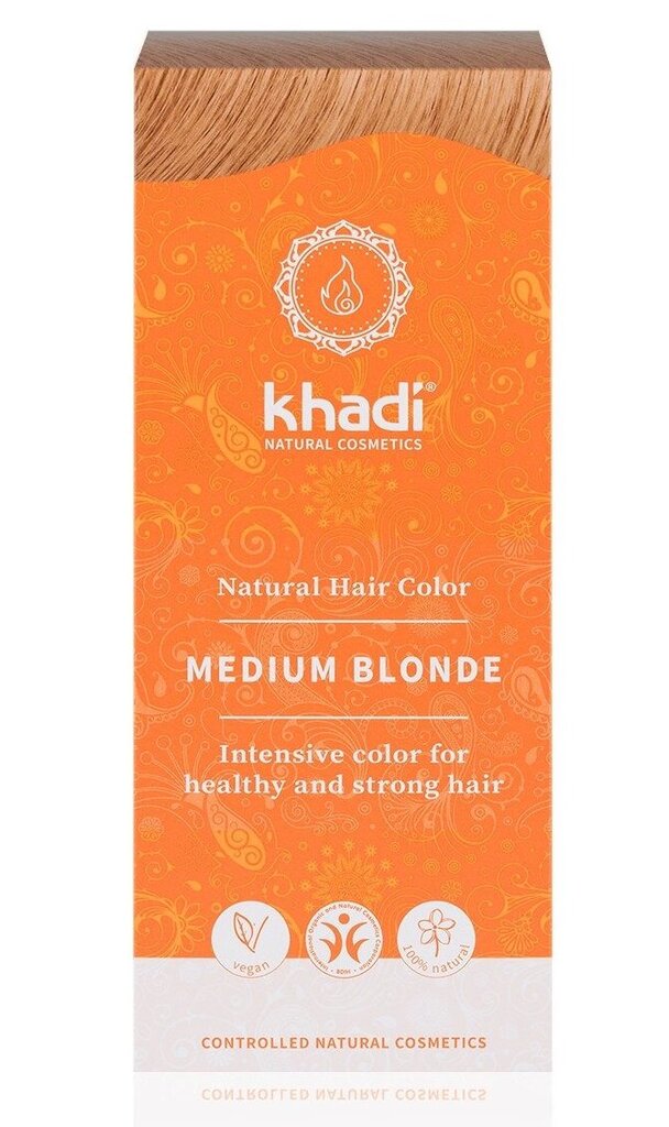 Augaliniai šviesių ar žilų plaukų dažai Medium Blond, Khadi Naturprodukte, 100g цена и информация | Plaukų dažai | pigu.lt