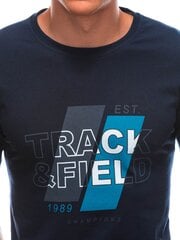 Мужская футболка с принтом S1899 - синяя 123236-7 цена и информация | Футболка мужская | pigu.lt