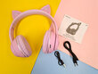Belaidės RGB ausinės su LED kačių ausimis, L550 kaina ir informacija | Ausinės | pigu.lt