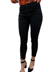 Черные брюки-капри -I dodo цена и информация | Женские джинсы | pigu.lt