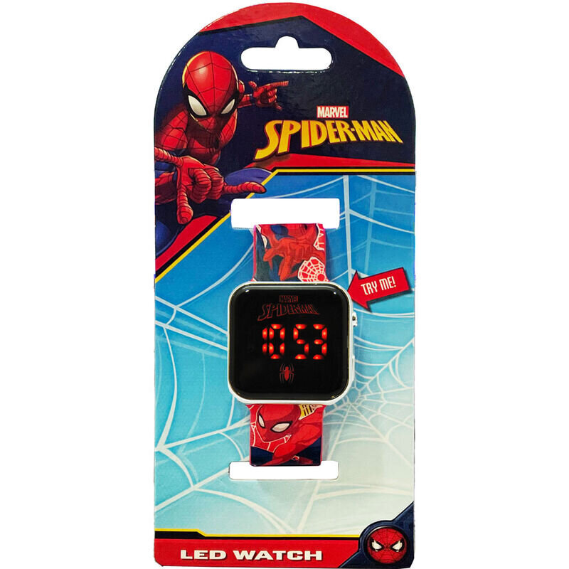 Skaitmeninis LED laikrodis vaikams Spiderman, raudonas kaina ir informacija | Aksesuarai vaikams | pigu.lt