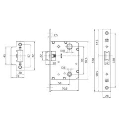 Замок 4100-50, WC, 70мм, латунь, матовый цена и информация | Дверные замки | pigu.lt