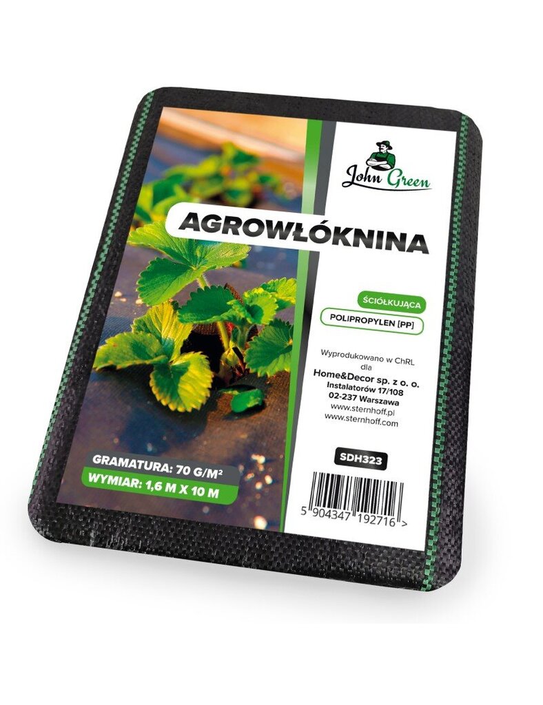 Agrotekstilė nuo piktžolių JohnGreen, 1,6x10m, juoda kaina ir informacija | Sodo įrankiai | pigu.lt