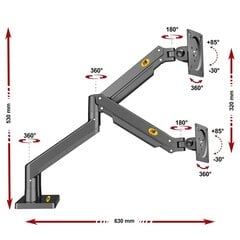 NB G32 22''-32'' (vesa до 10*10 , до 15 кг) цена и информация | Кронштейны для монитора | pigu.lt