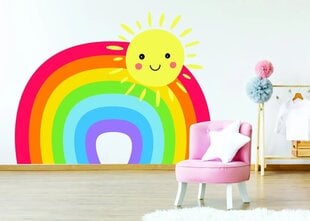 Виниловая наклейка на стену Радуга с солнцем Декор интерьера для детской комнаты - 66 х 100 см цена и информация | Интерьерные наклейки | pigu.lt