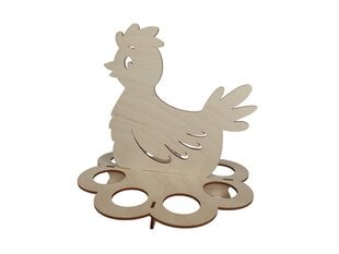 Деревянная тарелочка для яиц “Пасхальная курочка” цена и информация | Праздничные декорации | pigu.lt