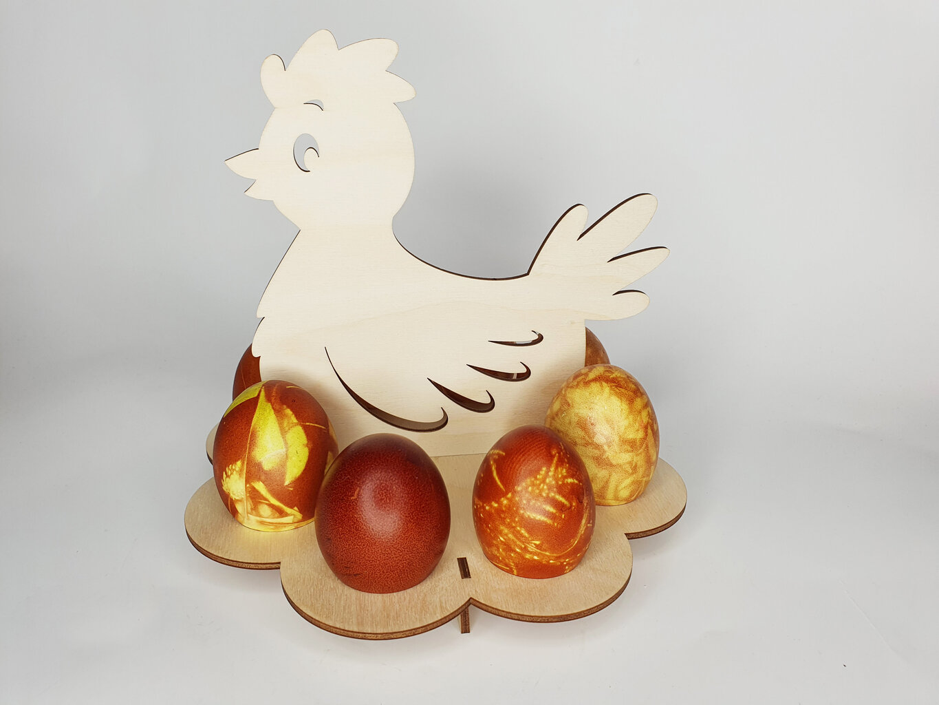 Medinė lėkštė kiaušiniams Velykų višta цена и информация | Dekoracijos šventėms | pigu.lt