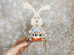 Деревянная пасхальная подставка для яйца в виде зайчика цена и информация | Праздничные декорации | pigu.lt