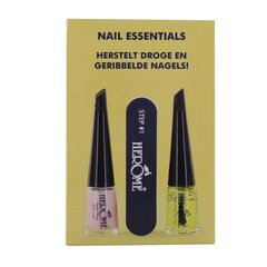 Nagų priežiūros rinkinysHerome Nail Essentials Set: nagų aliejus 4 ml + poliruoklis + nagų bazė 4 ml kaina ir informacija | Manikiūro, pedikiūro priemonės | pigu.lt