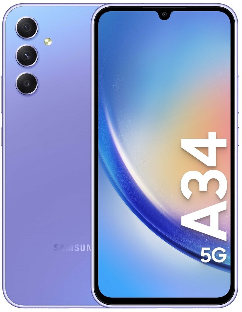 Samsung Galaxy A34 5G 6/128GB SM-A346BLVAEUB Light Violet. цена и информация | Mobilieji telefonai | pigu.lt