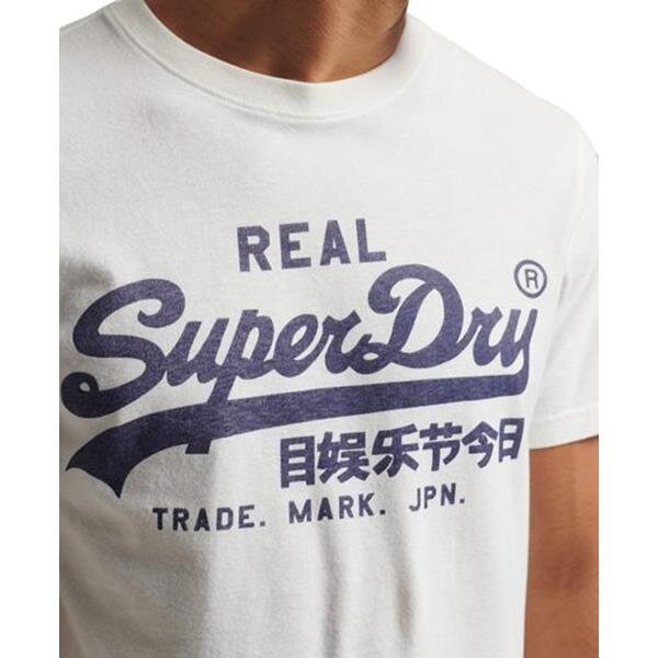 Superdry marškinėliai vyrams M1011472A39E, balti цена и информация | Vyriški marškinėliai | pigu.lt