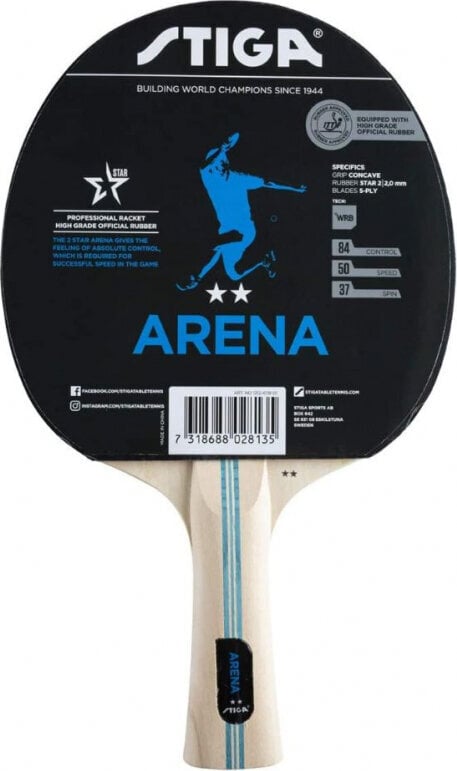 Stalo teniso raketė Stiga Arena ping pong racket, 1 vnt, juoda kaina ir informacija | Stalo teniso raketės, dėklai ir rinkiniai | pigu.lt