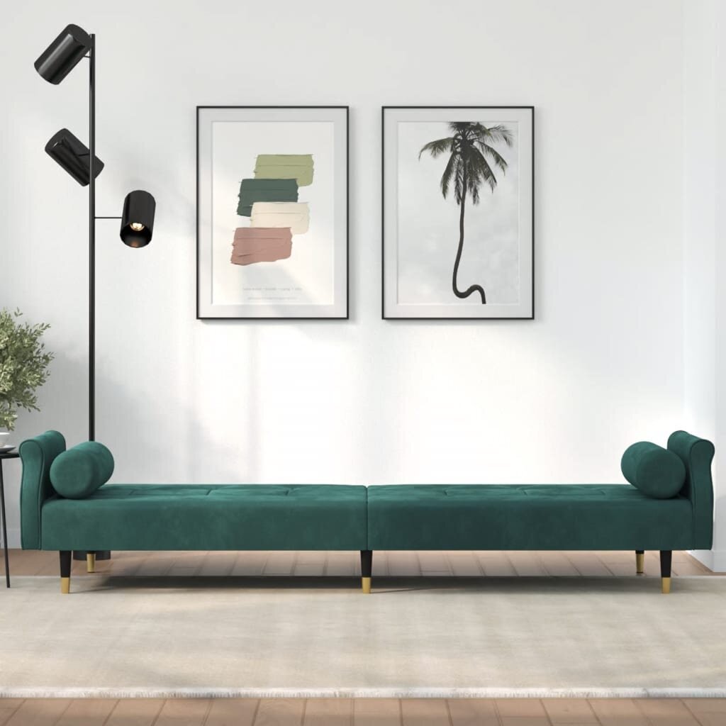 Sofa-lova su pagalvėlėmis vidaXL, žalia kaina ir informacija | Sofos | pigu.lt