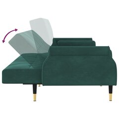 Sofa-lova su pagalvėlėmis vidaXL, žalia цена и информация | Диваны | pigu.lt